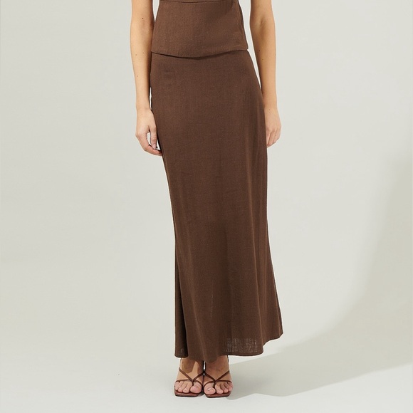 NWT Linen Maxi Skirt | Revolve Commense Zara Euro Summer Abercrombie - Picture 5 of 7